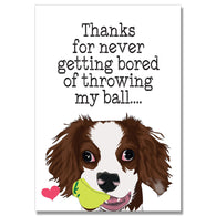 Thanks For Never Getting Bored Dog Card